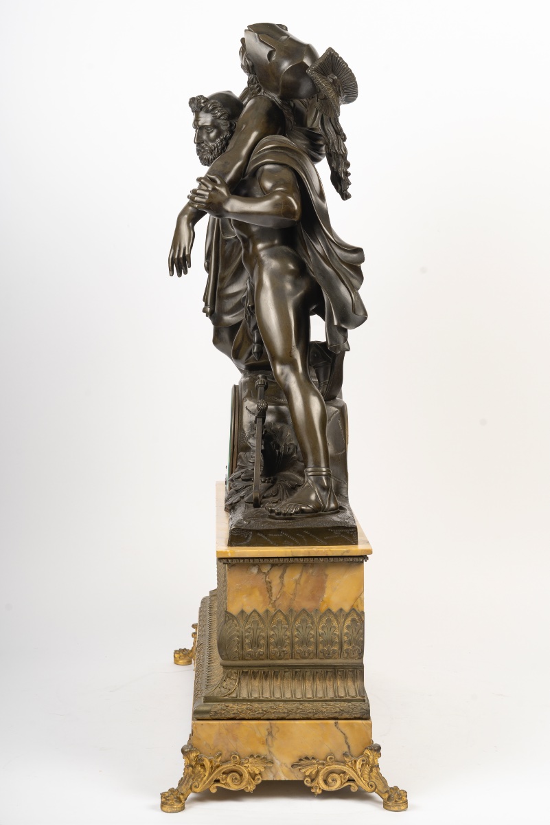 Monumentale pendule représentant Achille et Patrocle, Circa 1830-photo-3