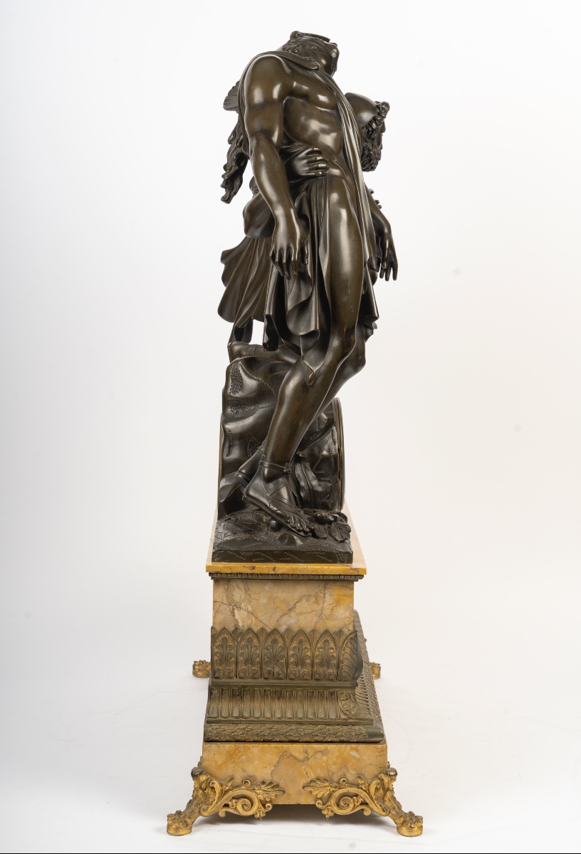 Monumentale pendule représentant Achille et Patrocle, Circa 1830-photo-5