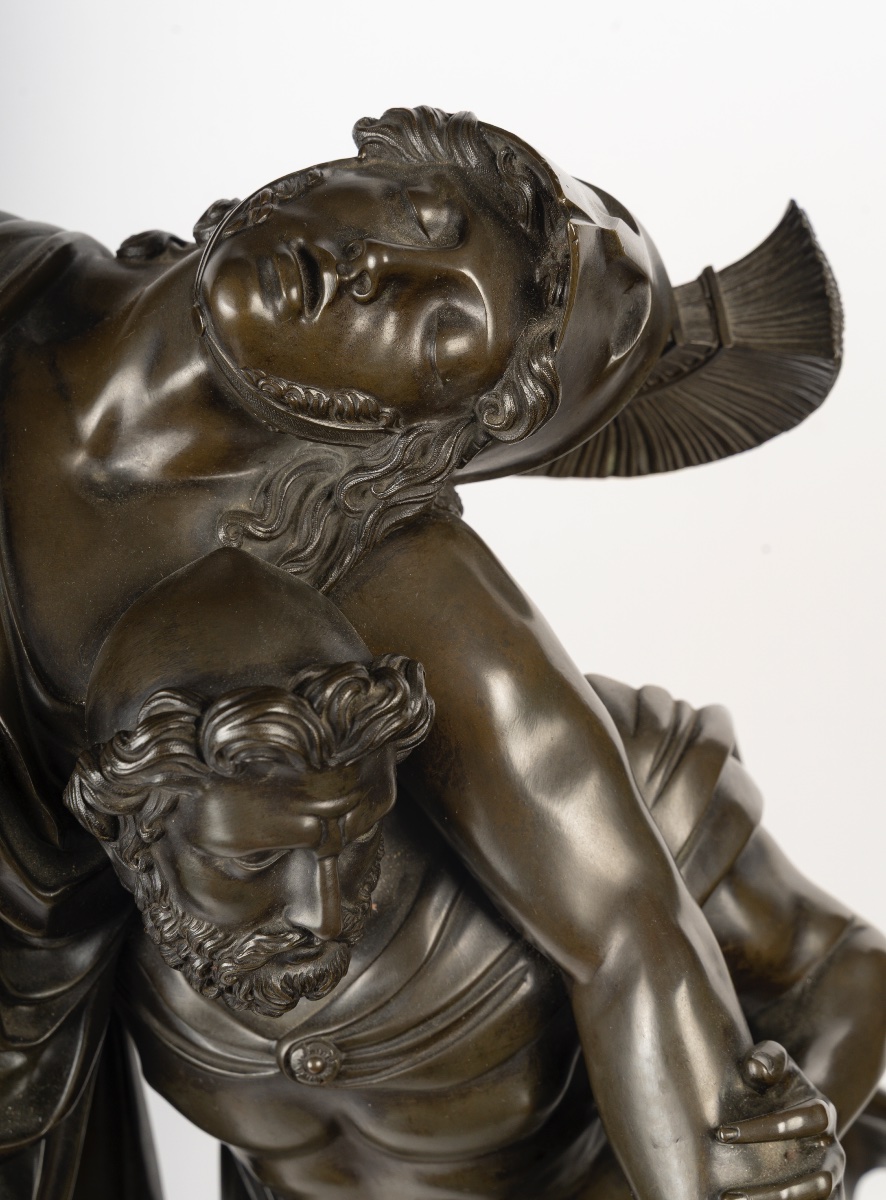 Monumentale pendule représentant Achille et Patrocle, Circa 1830-photo-8