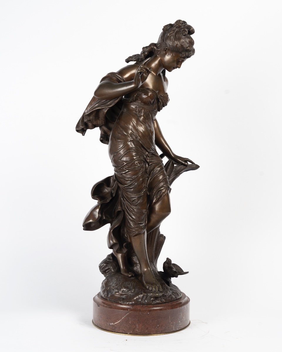 Auguste Moreau (1834-1917) Woman With A Bird-photo-2