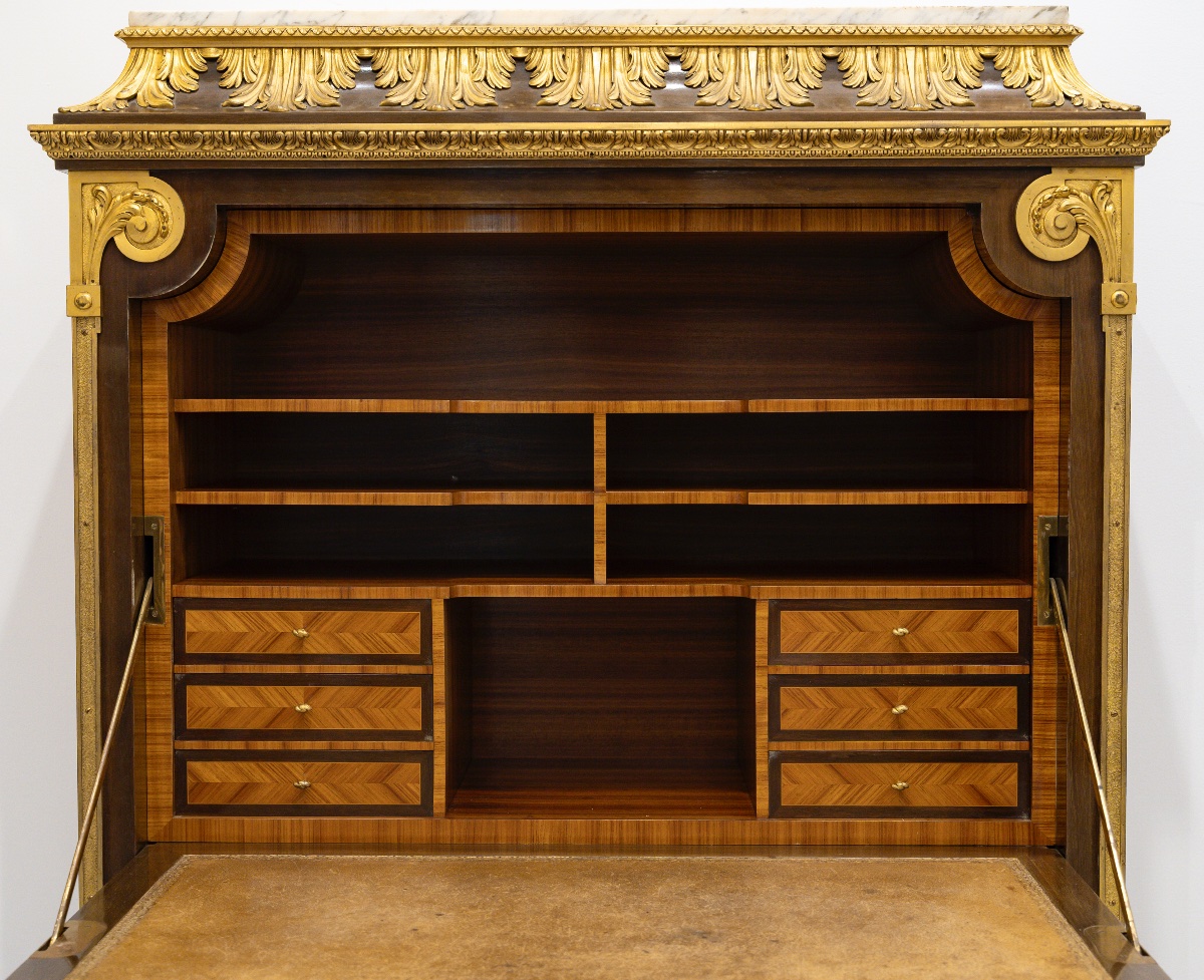 Paul Sormani (1817-1877) Drop-front Secretary Desk, Circa 1860-photo-3