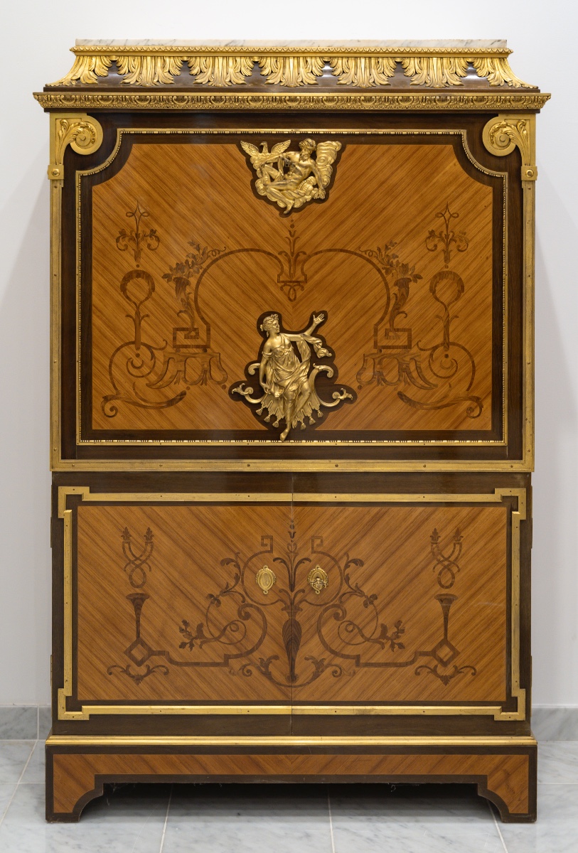 Paul Sormani (1817-1877) Drop-front Secretary Desk, Circa 1860