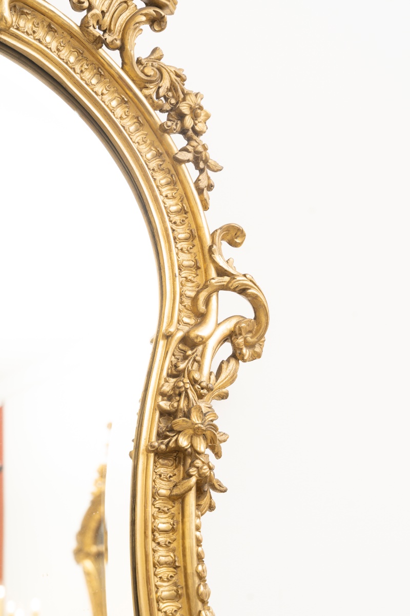 Miroir Rocaille, Circa 1870-photo-3