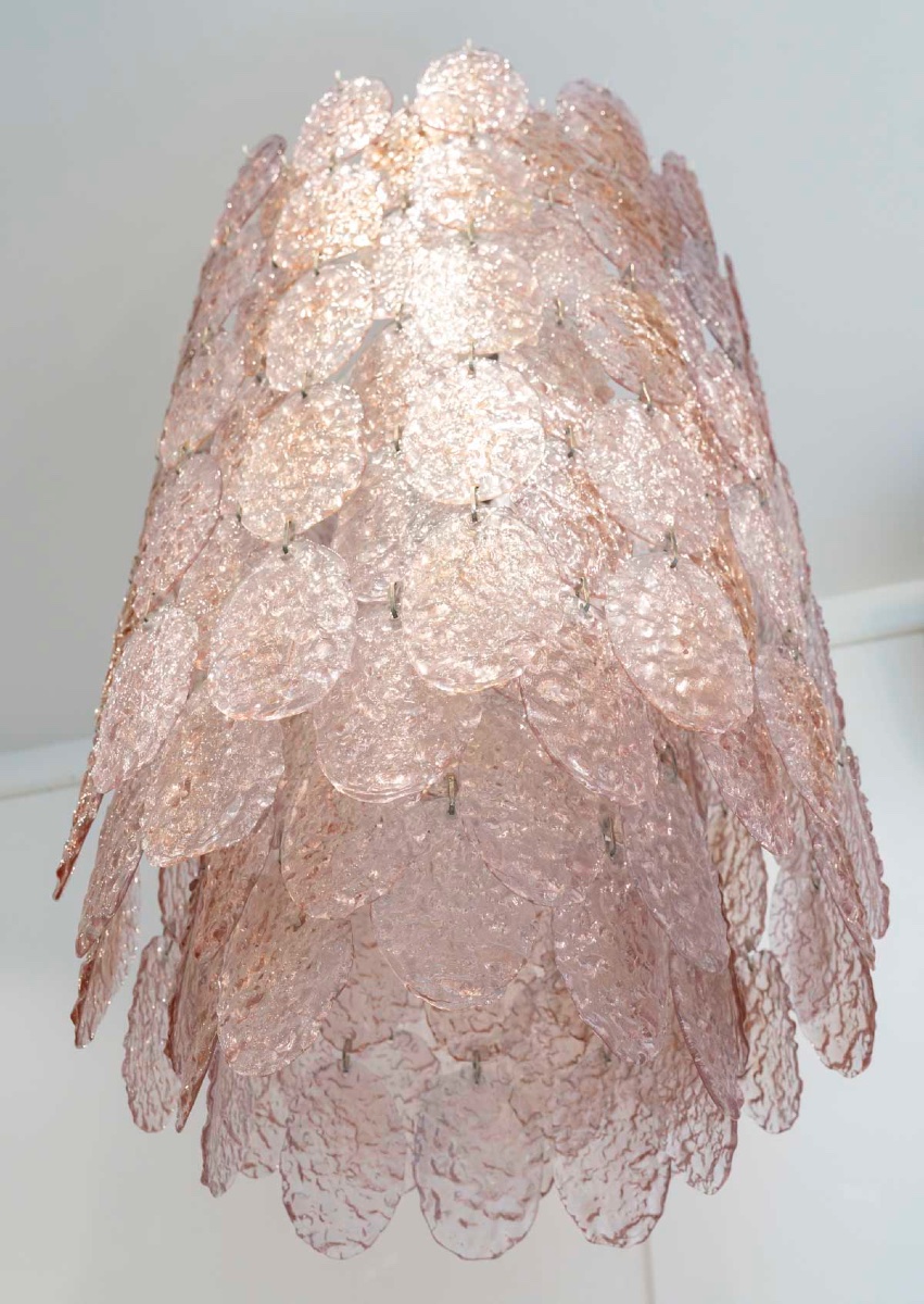 Gino Vistosi (1925-1980), Large Murano Chandelier With Nine Lights, Circa 1970-photo-2