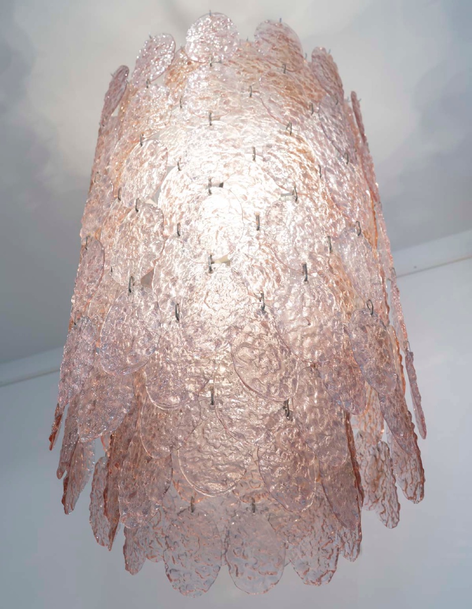 Gino Vistosi (1925-1980), Large Murano Chandelier With Nine Lights, Circa 1970-photo-3