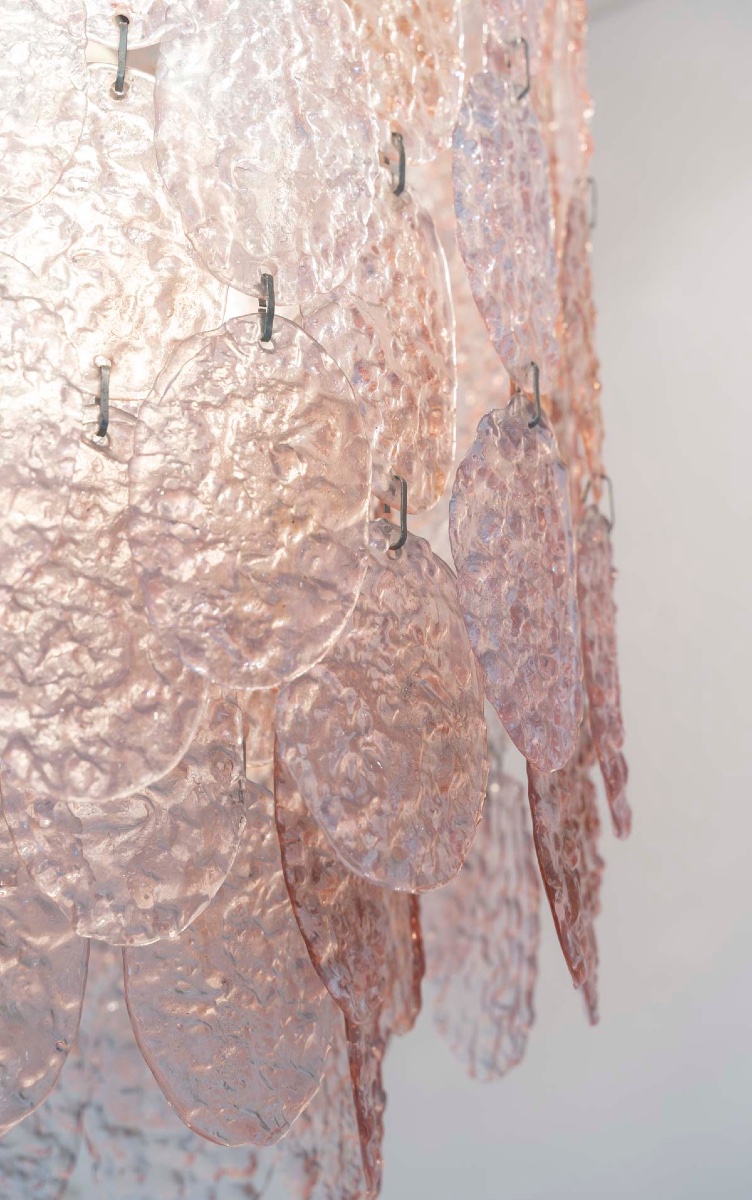 Gino Vistosi (1925-1980), Large Murano Chandelier With Nine Lights, Circa 1970-photo-4