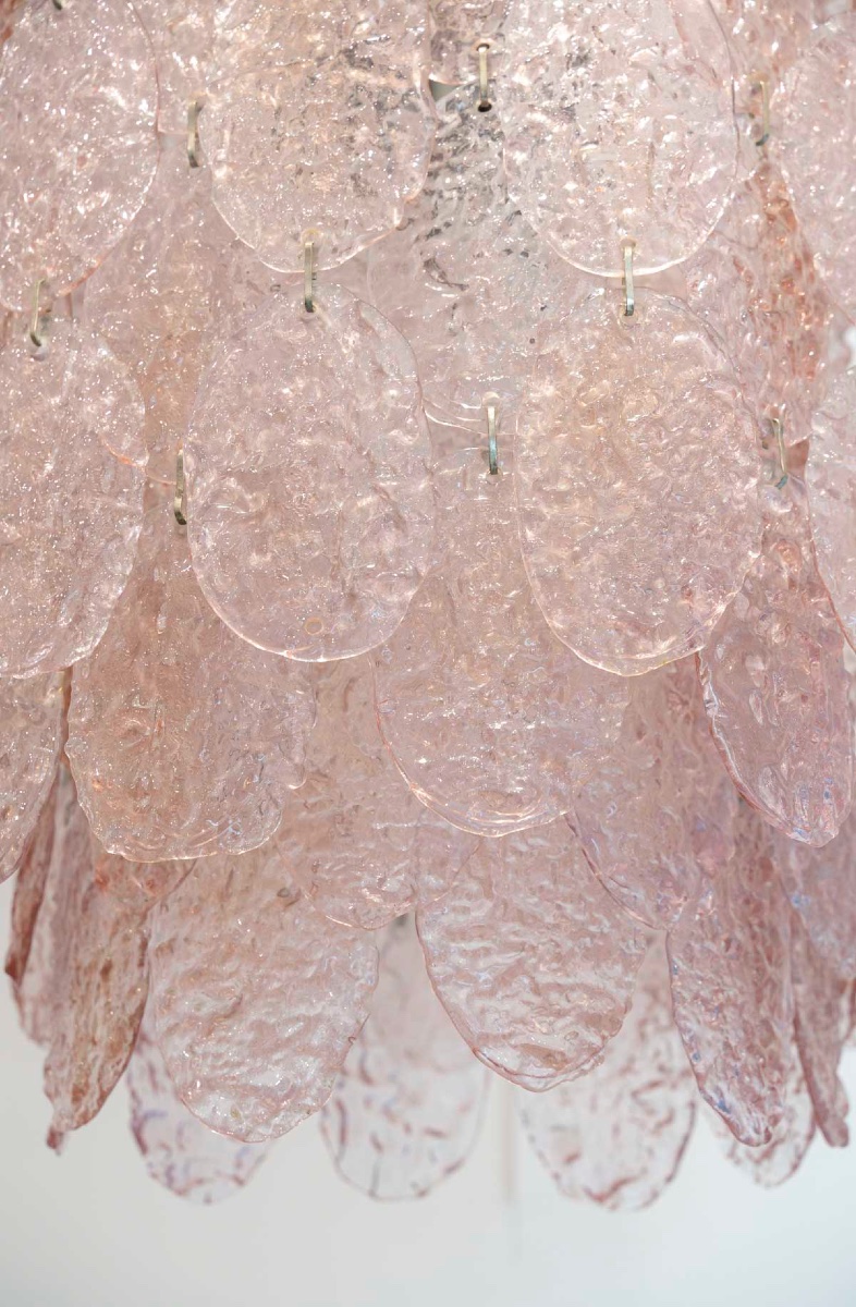 Gino Vistosi (1925-1980), Large Murano Chandelier With Nine Lights, Circa 1970-photo-1