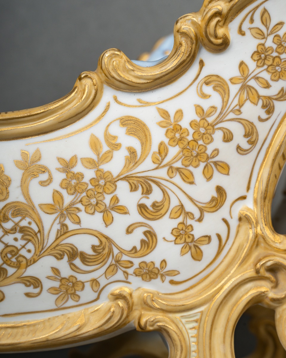Sitzendorf, Biscuit Porcelain Centerpiece, Circa 1900-photo-5