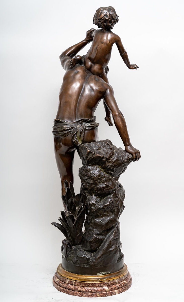 Gaston VEUVENOT-LEROUX (1854- 1942)  La Traversée Du Ruisseau-photo-2