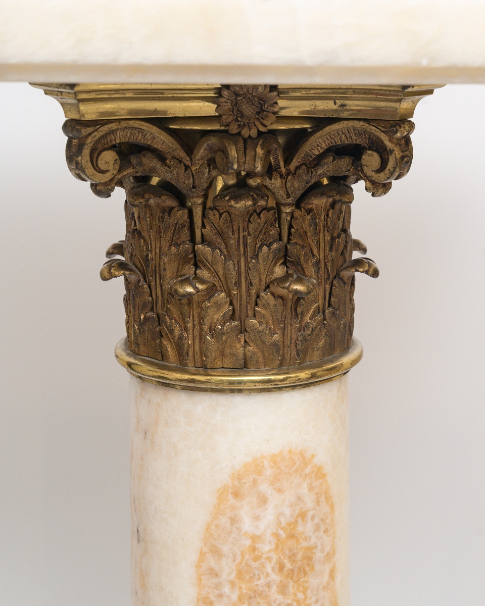 Pair Of Columns In Moroccan Onyx And Gilt Bronze, Circa 1870-photo-2