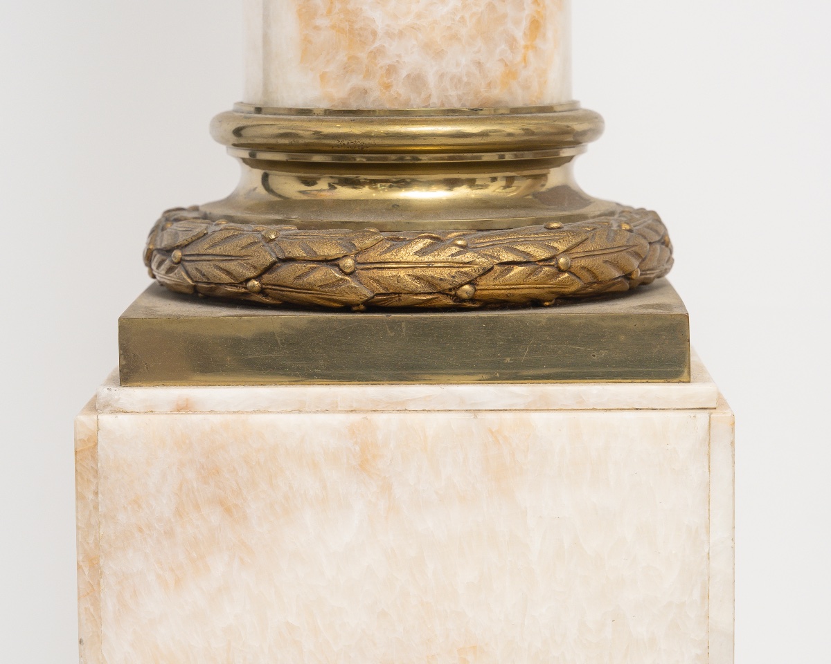 Pair Of Columns In Moroccan Onyx And Gilt Bronze, Circa 1870-photo-4