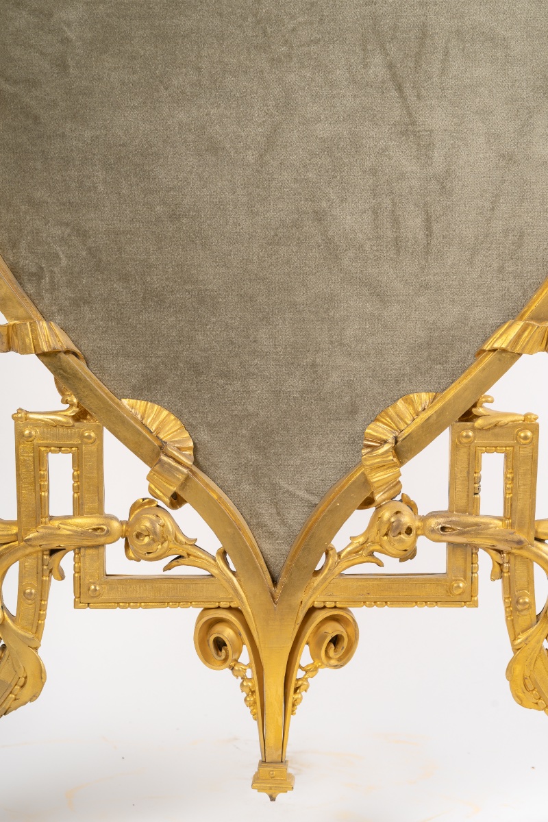 Rare Fireplace Mantelpiece Entirely In Gilt Bronze, Circa 1870-photo-4