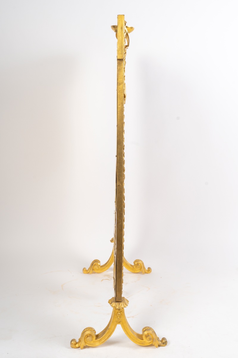 Rare Fireplace Mantelpiece Entirely In Gilt Bronze, Circa 1870-photo-6