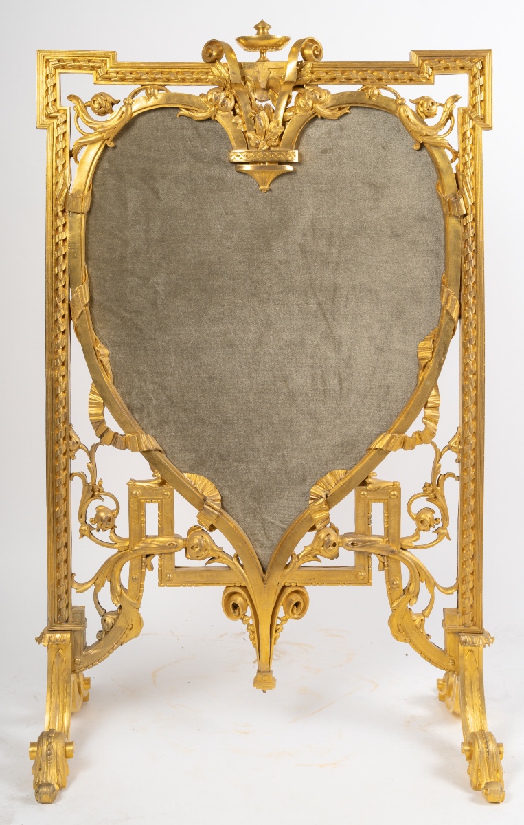 Rare Fireplace Mantelpiece Entirely In Gilt Bronze, Circa 1870