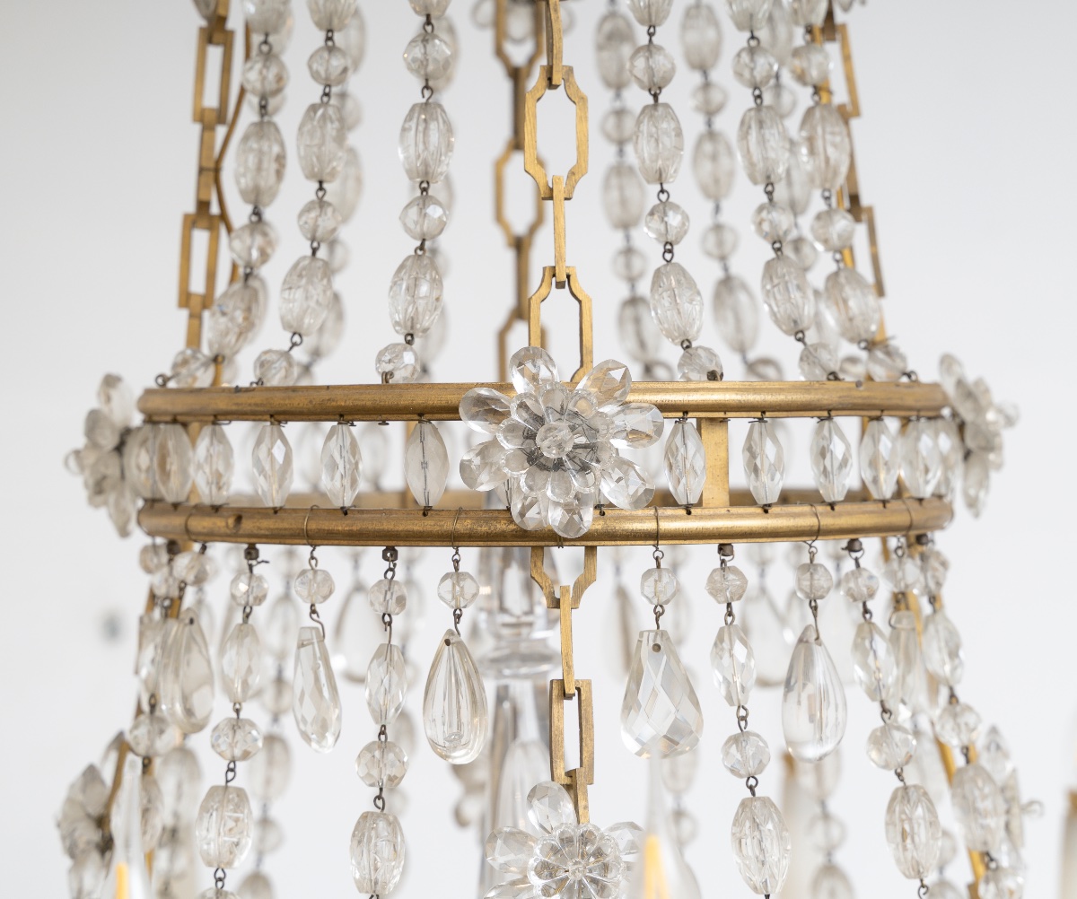 Grand lustre Louis XVI modèle "Marie-Antoinette"  Circa 1870-photo-3