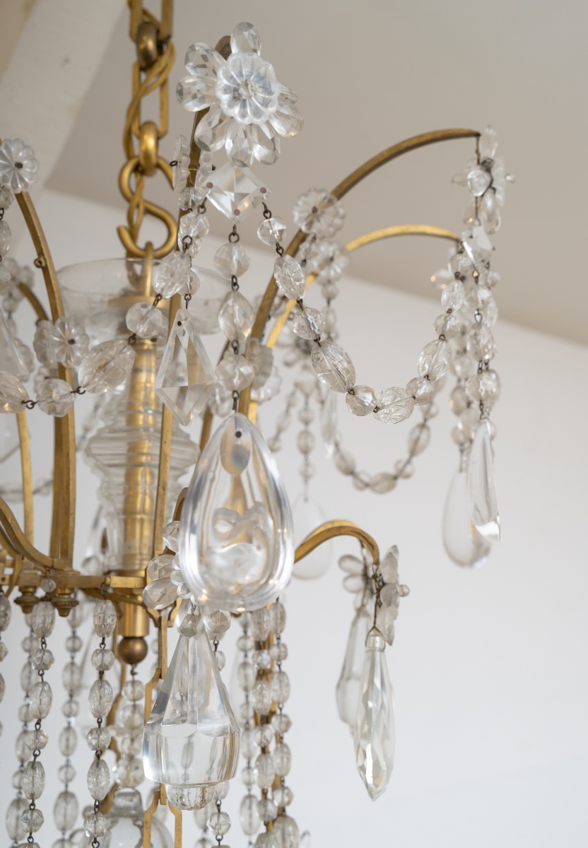 Grand lustre Louis XVI modèle "Marie-Antoinette"  Circa 1870-photo-6