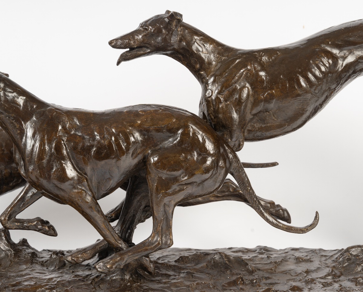 Maximilien  FIOT (1886-1953)   Course des lévriers -photo-3