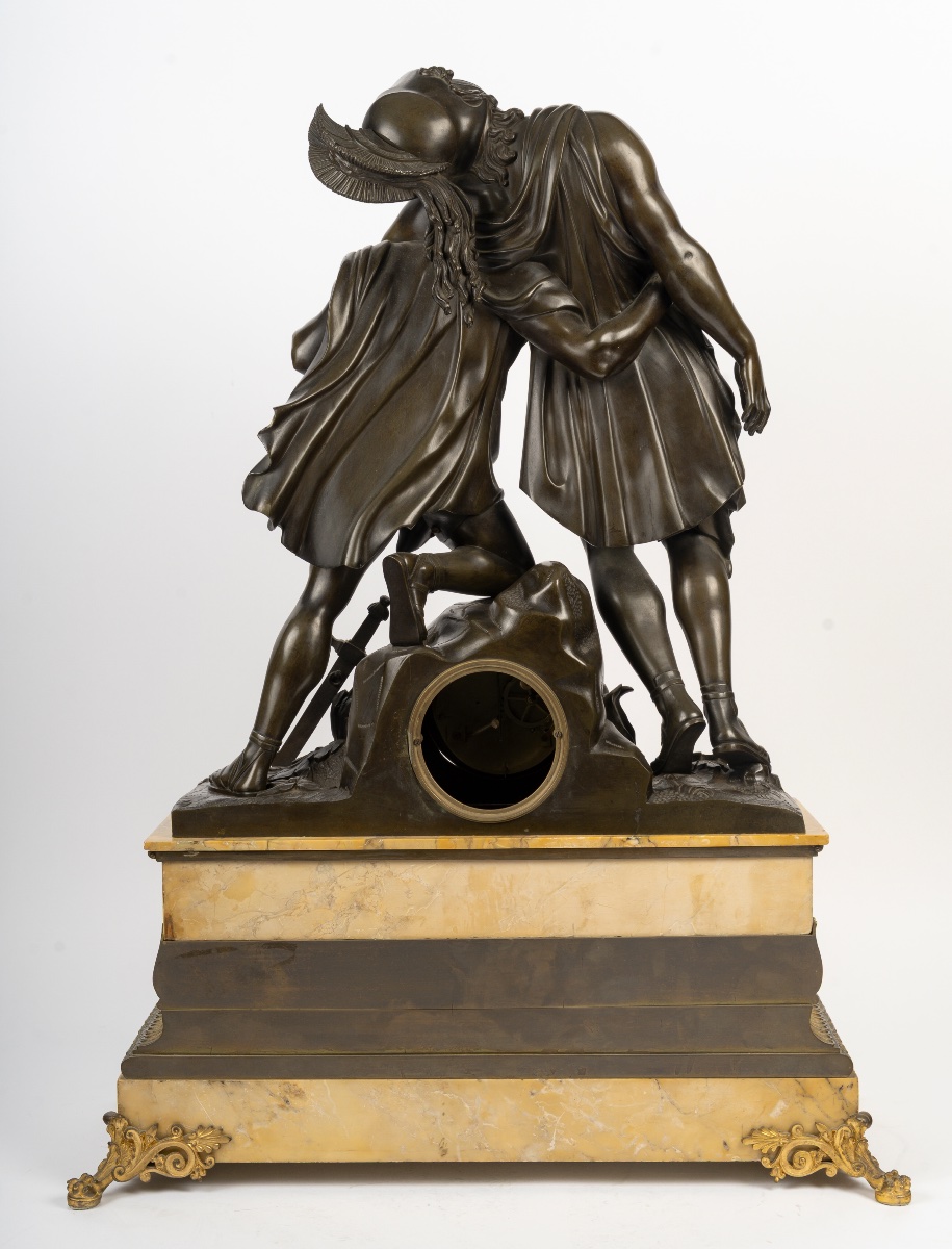 Monumental Clock Depicting Achilles And Patroclus, Circa 1830-photo-5