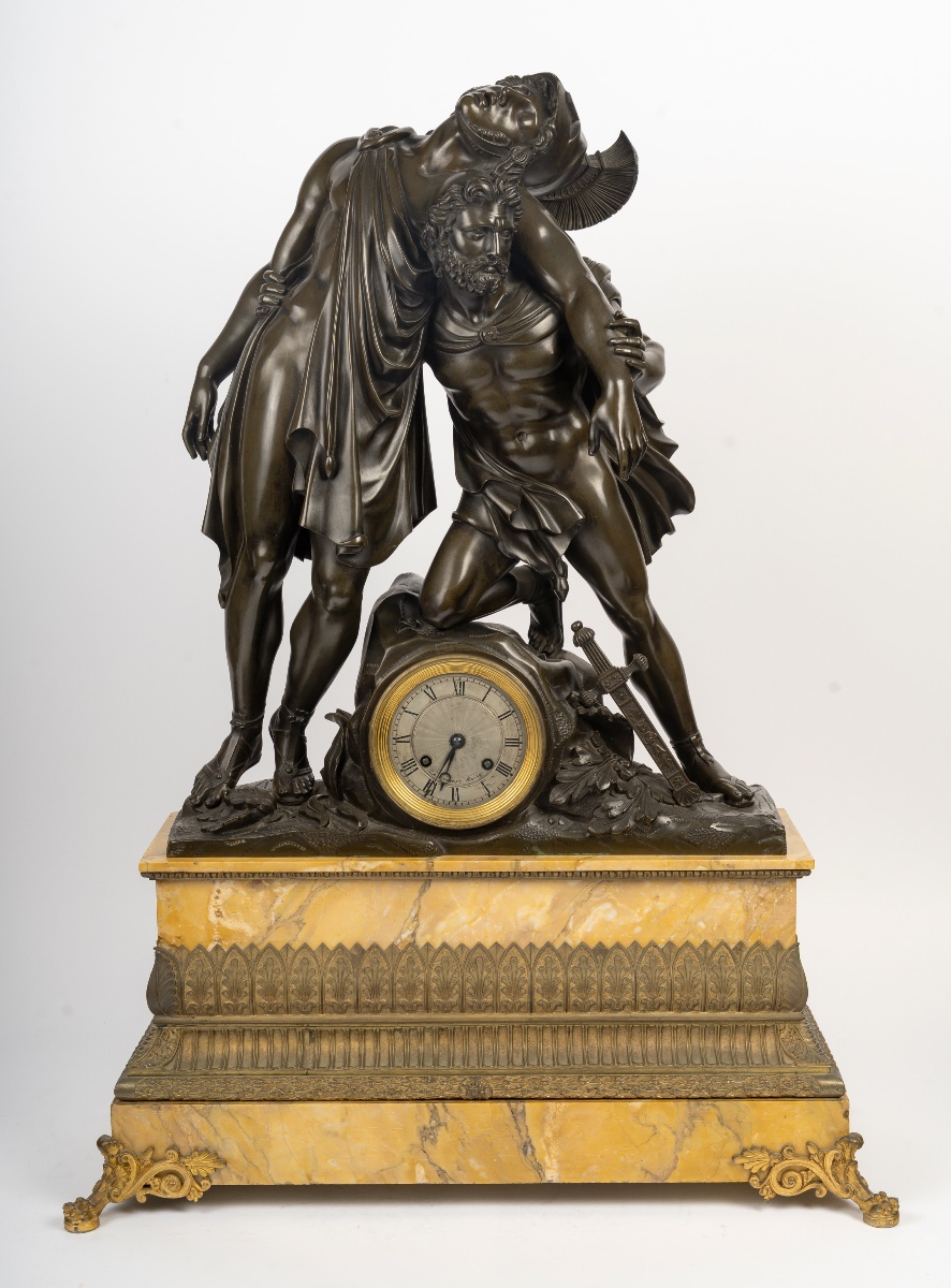 Monumental Clock Depicting Achilles And Patroclus, Circa 1830