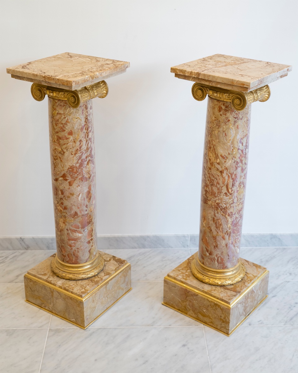Pair Of Neoclassical Columns, Circa 1880-photo-3