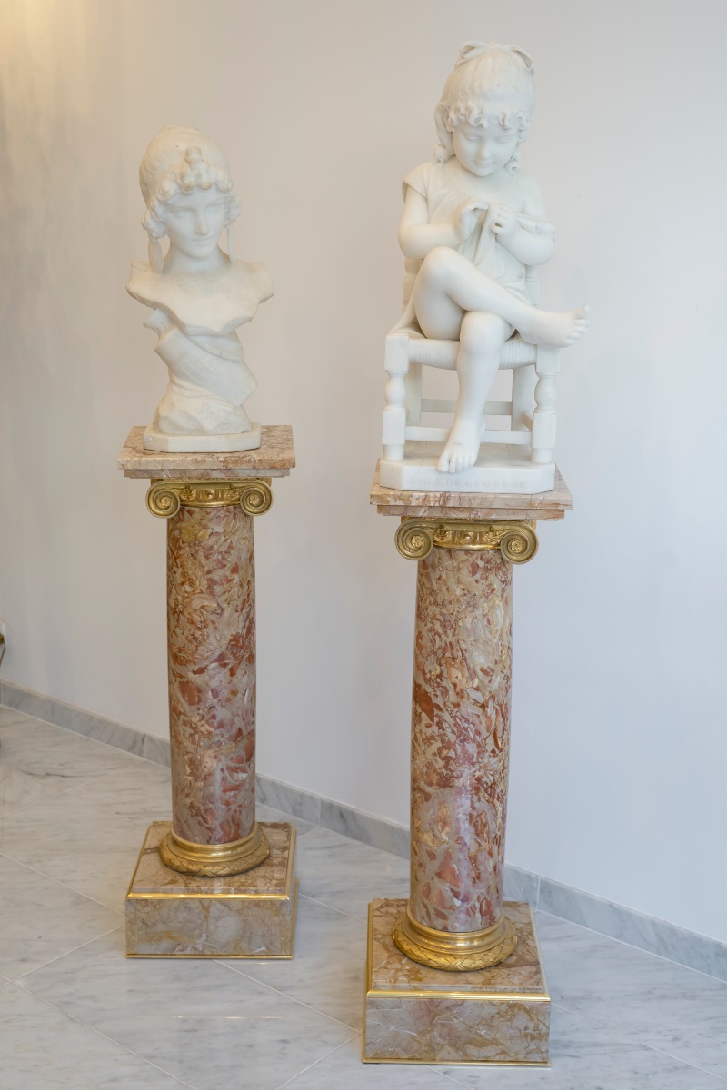 Pair Of Neoclassical Columns, Circa 1880-photo-4