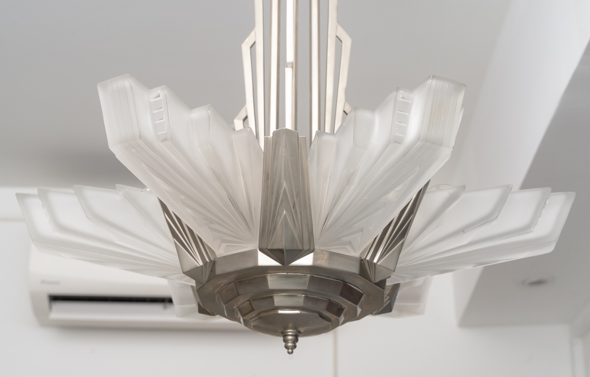 Henri Petitot Workshop, Art Deco Chandelier, Circa 1930-photo-3