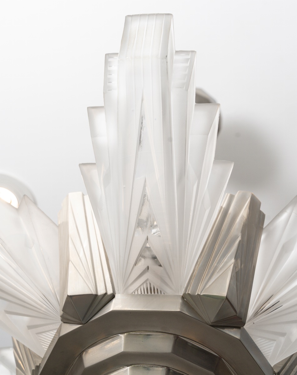 Henri Petitot Workshop, Art Deco Chandelier, Circa 1930-photo-4