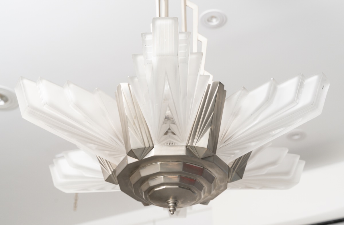 Henri Petitot Workshop, Art Deco Chandelier, Circa 1930-photo-3