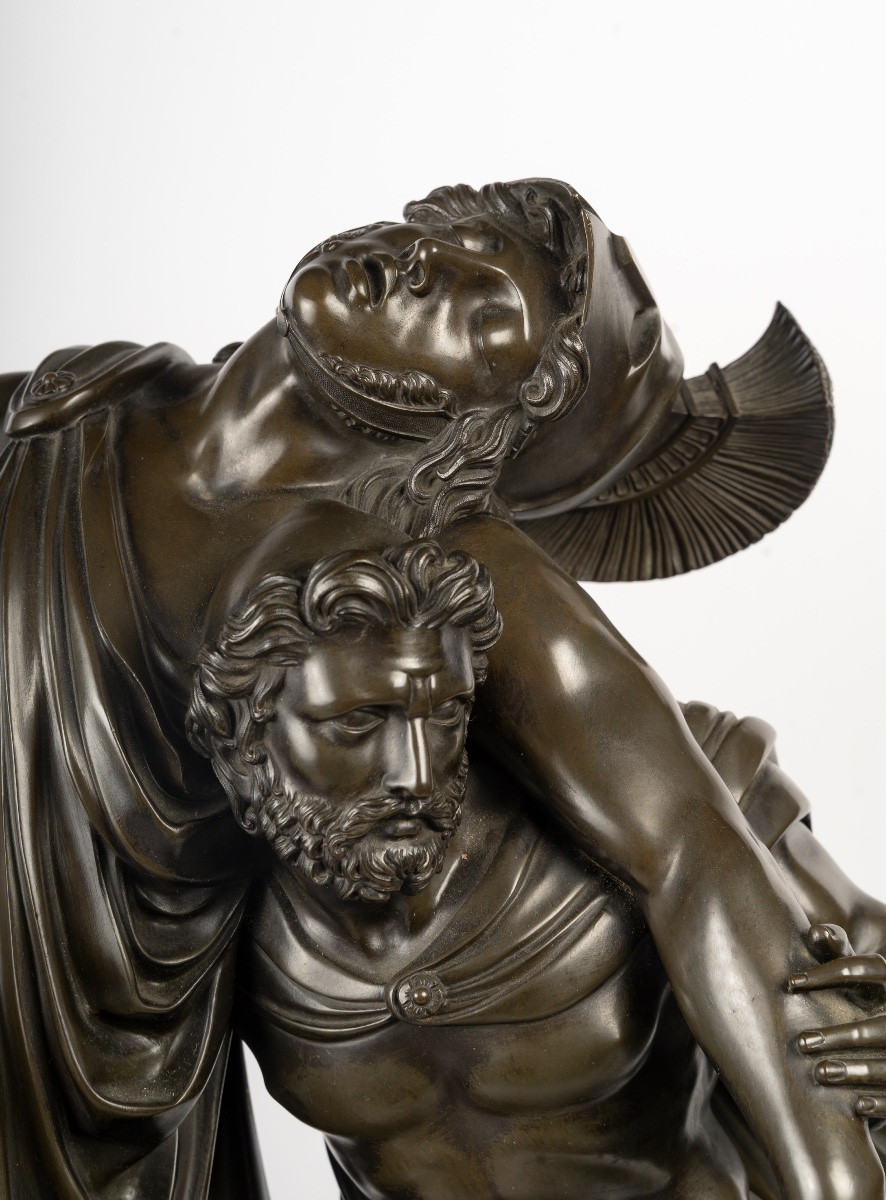 Grande pendule représentant Achille et Patrocle, Circa 1830-photo-3