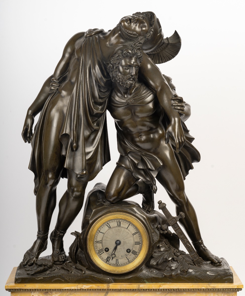 Grande pendule représentant Achille et Patrocle, Circa 1830-photo-4