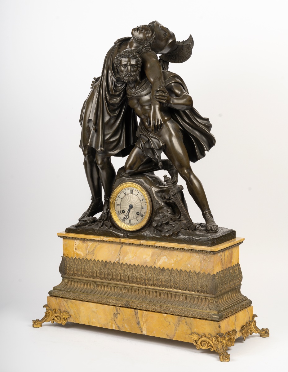 Grande pendule représentant Achille et Patrocle, Circa 1830-photo-1