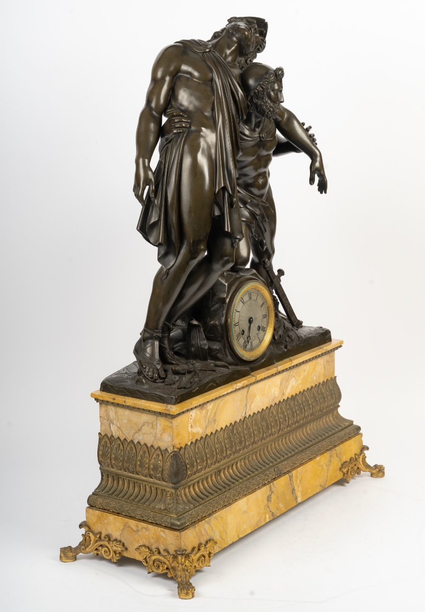 Grande pendule représentant Achille et Patrocle, Circa 1830-photo-6