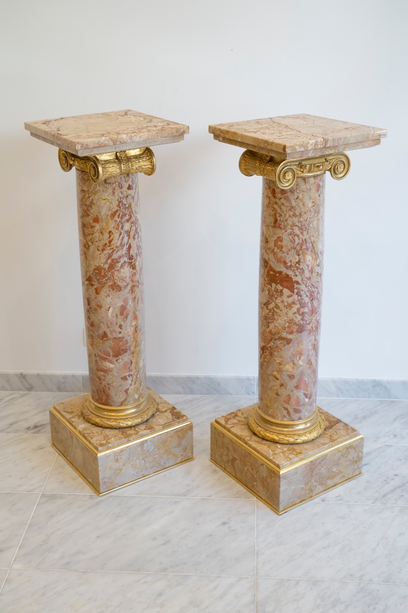 Paire de colonnes néoclassiques, Circa 1880-photo-1