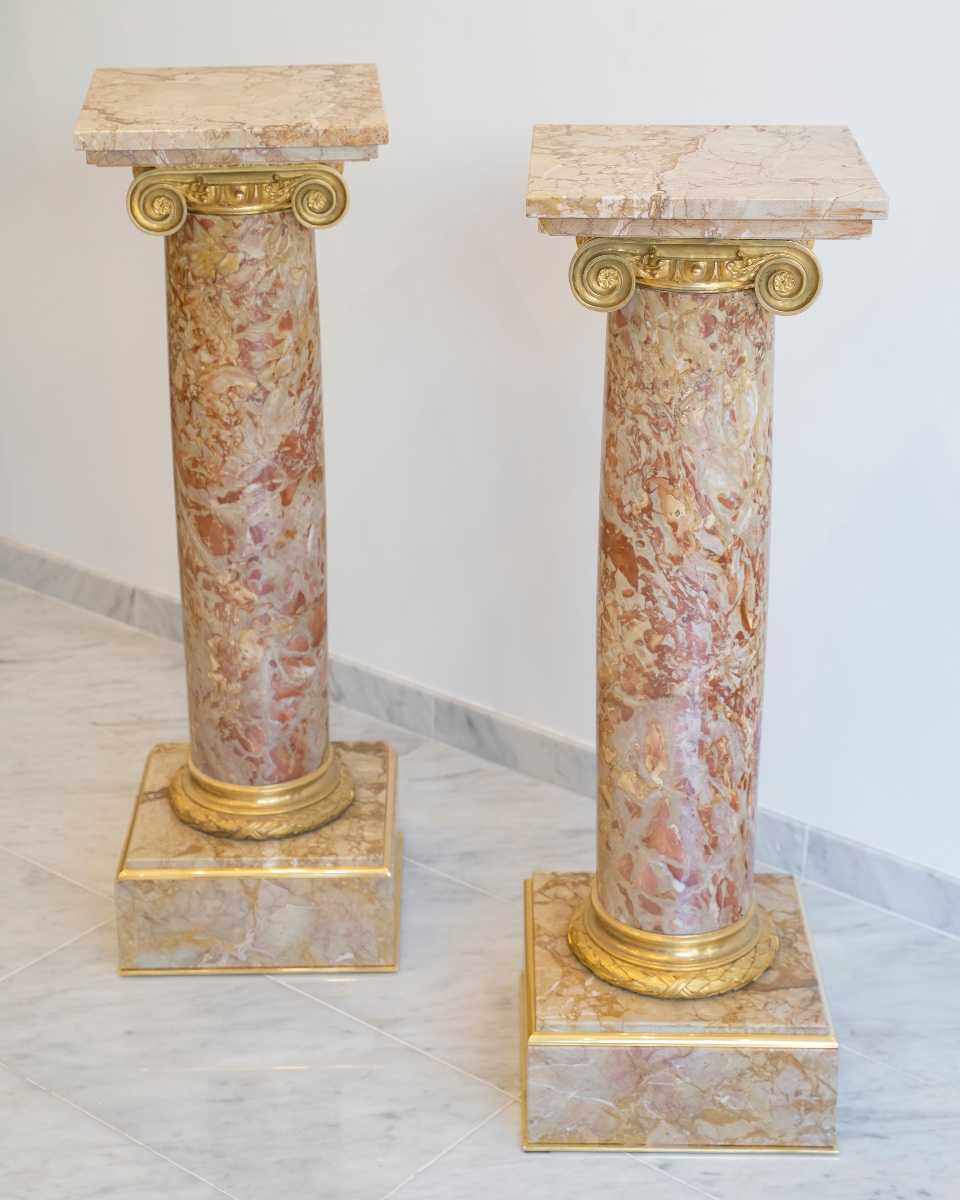 Paire de colonnes néoclassiques, Circa 1880-photo-4