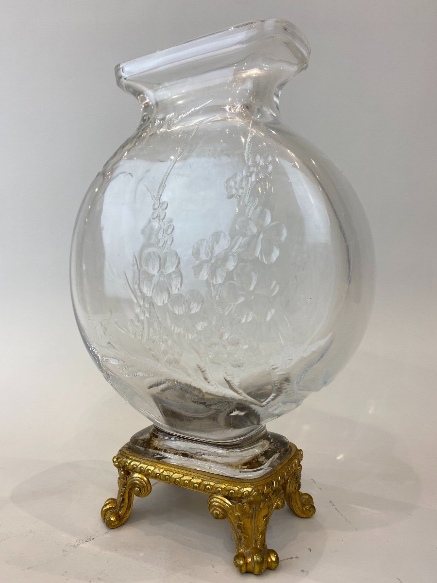 Pair Of Japanese Vases In Baccarat Crystal And Gilt Bronze Mount, Circa 1890-photo-4