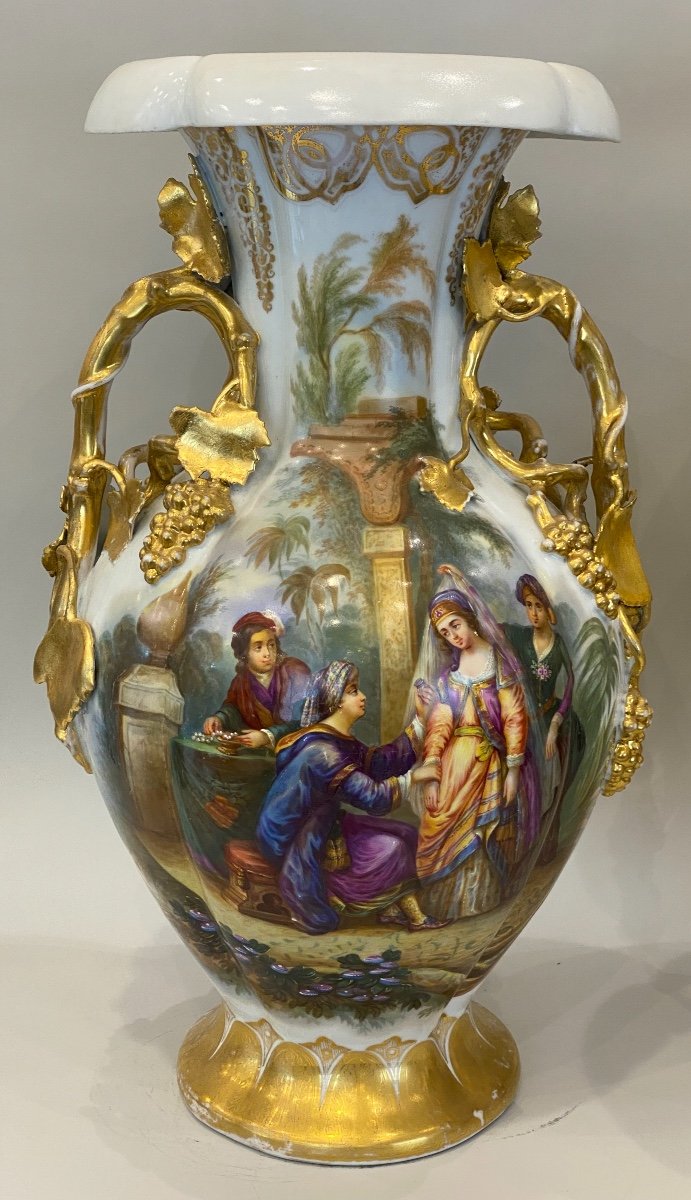 Paire de vases signés RUAUD, Limoges, circa 1860.-photo-1