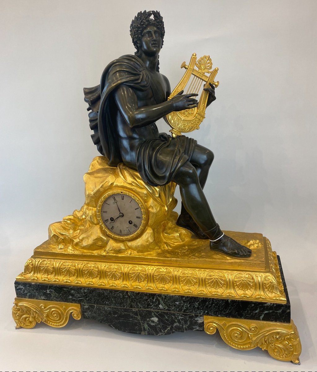 Grand Pendule Charles X Représentant Apollon, Circa 1827-photo-2