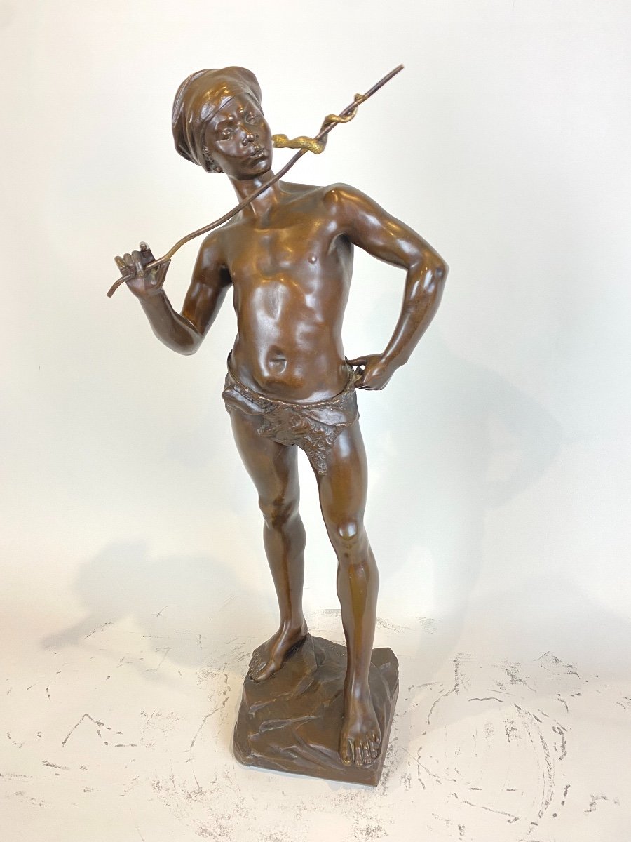 Le Charmeur De Serpent Par Adolphe Jean Lavergne (1863-1928) -photo-4