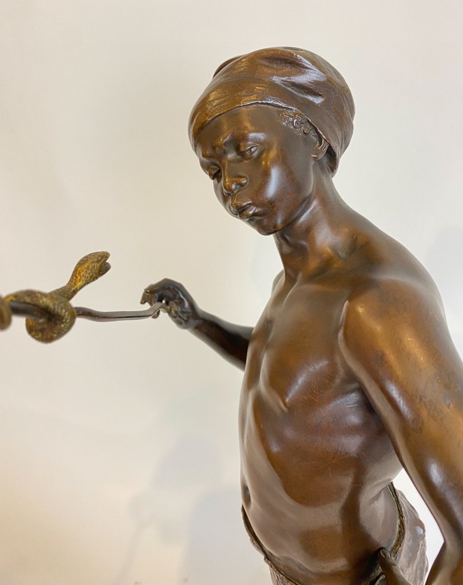 Le Charmeur De Serpent Par Adolphe Jean Lavergne (1863-1928) -photo-3