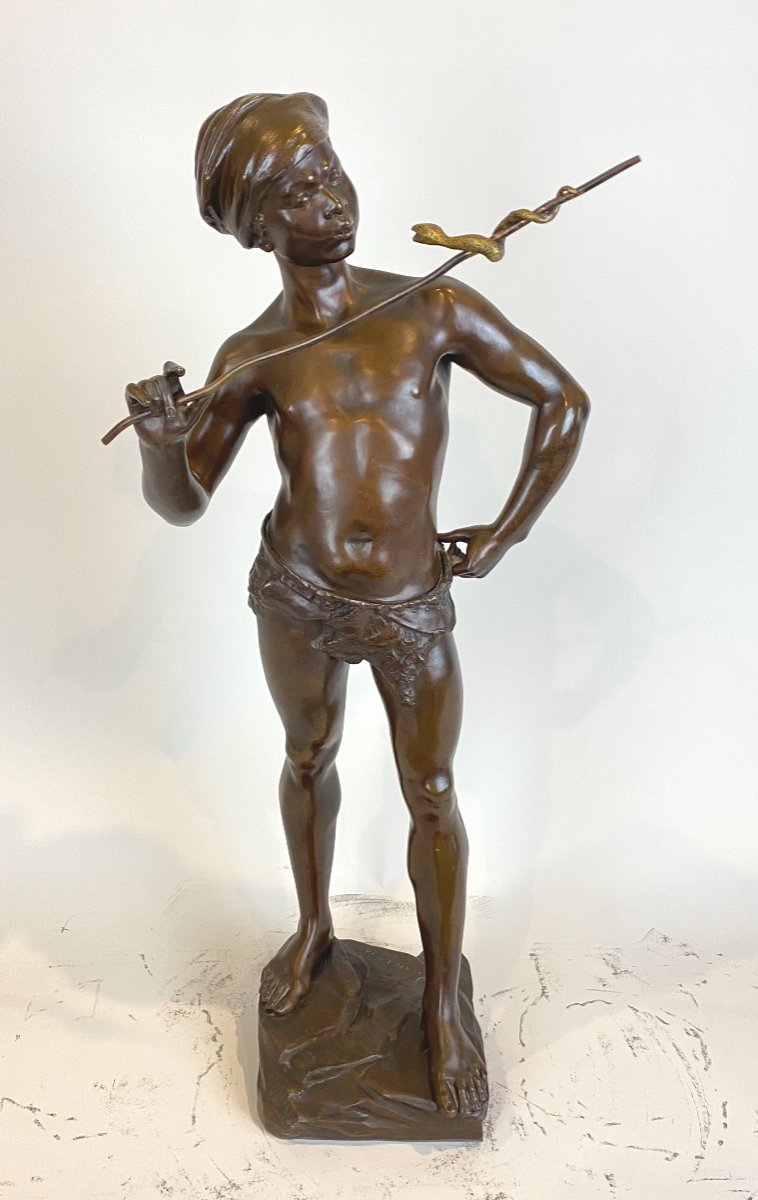 Le Charmeur De Serpent Par Adolphe Jean Lavergne (1863-1928) 