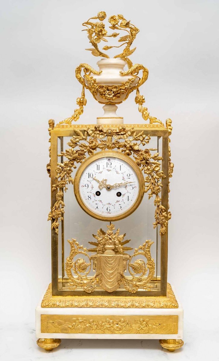 19th Century Garniture Comprising A Clock And A Pair Of Candelabra.-photo-2