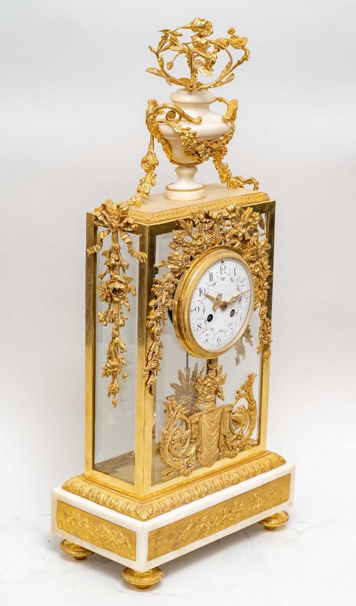 19th Century Garniture Comprising A Clock And A Pair Of Candelabra.-photo-1