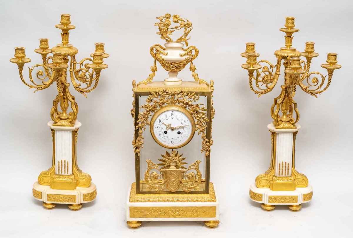 Garniture De Cheminée, Circa 1860.-photo-7