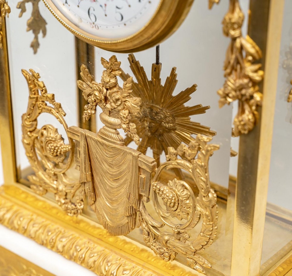 19th Century Garniture Comprising A Clock And A Pair Of Candelabra.-photo-8