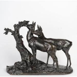 Maximilien Fiot (1886-1953) Two Does