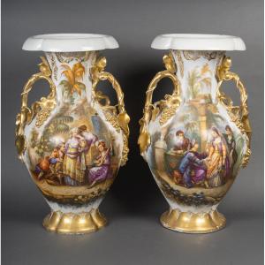 Pair Of Vases, Limoges, Circa 1860.