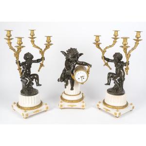 Large Louis XVI Fireplace Set