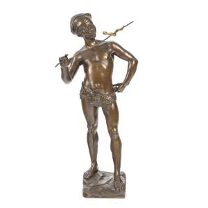 Adolphe Jean LAVERGNE (1863-1928),  Le charmeur de serpents