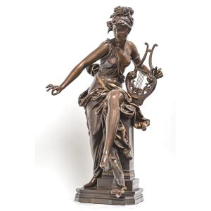 Figure En Bronze Melodie d'Albert Ernest Carrier Belleuse