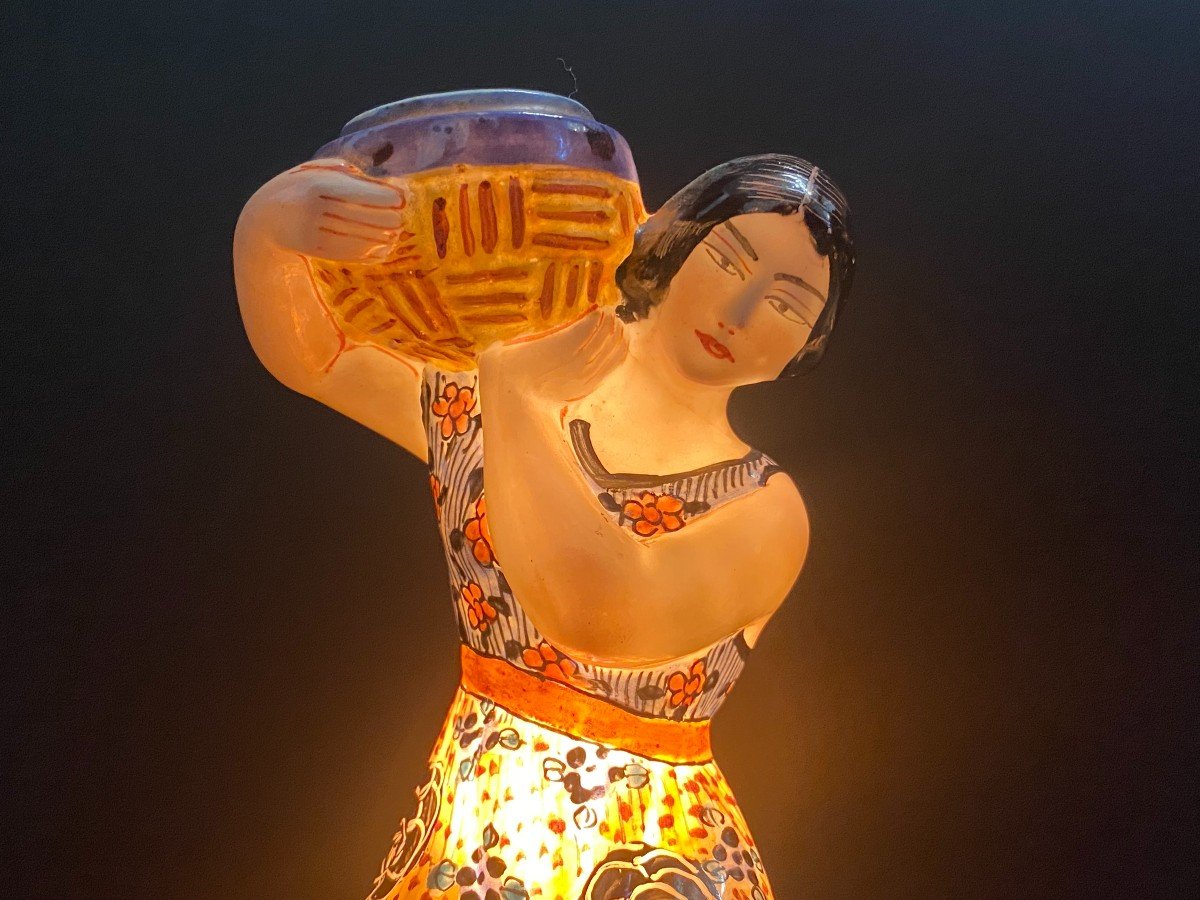 Veilleuse, Brûle parfum En Céramique - Art Déco - 1930-photo-2